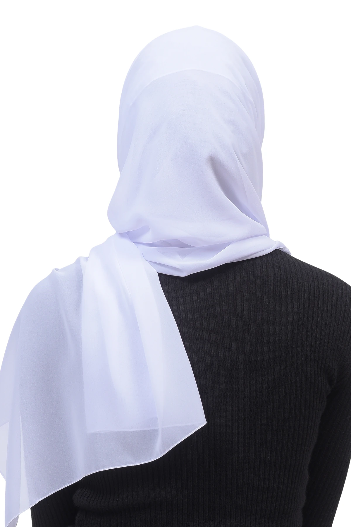 Pileli Çapraz Tela Bantlı Pratik Tesettür Şifon Şal