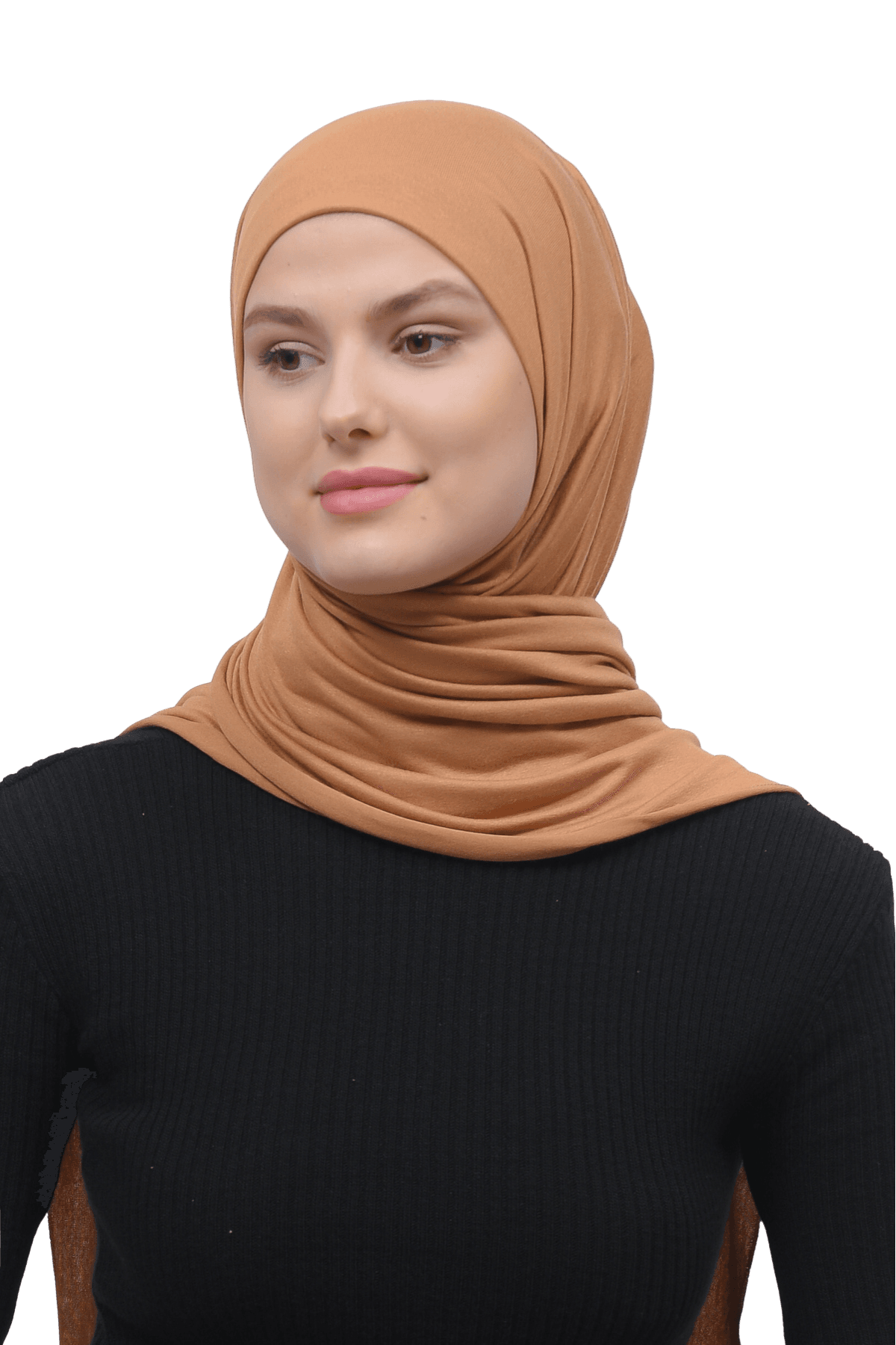 Cotton Jersey Shawl Hijab - Soft & Stretchy  - Windsor Tan