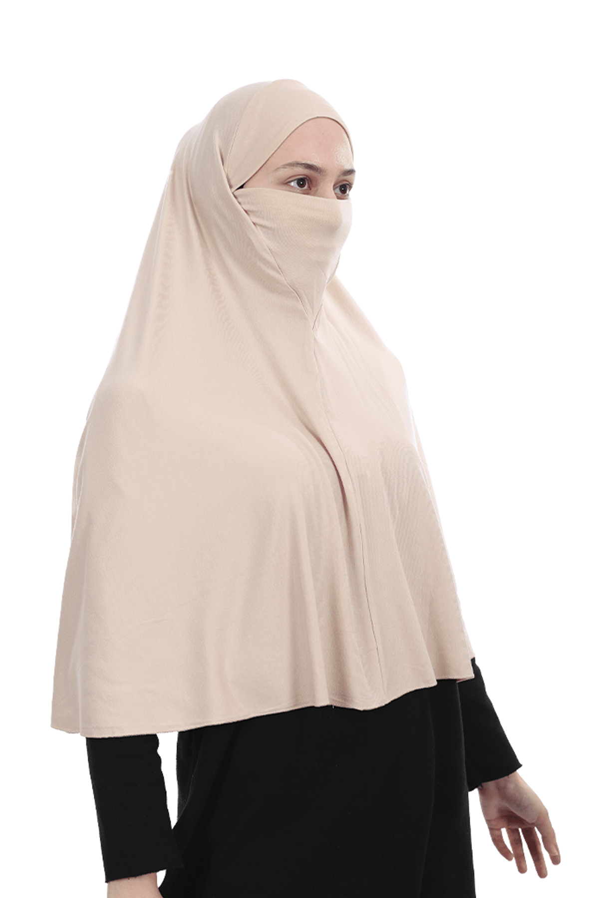 Instant Practical Niqab Hijab - Prayer Hijab - Sand Beige