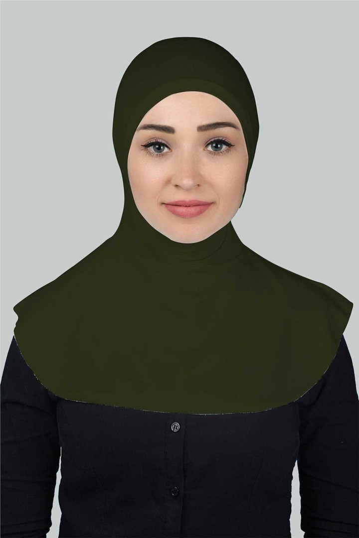 Instant Hijab Scarf with Neck Collar - Khaki