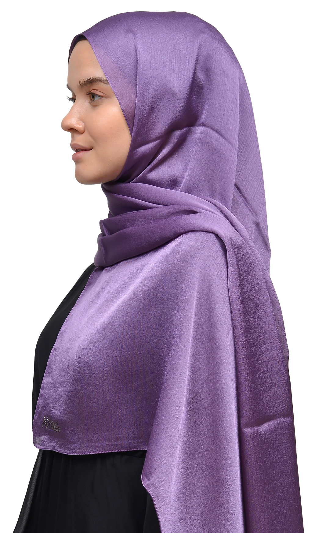 Janjan Parlak Saten Dokulu Tesettür Abiye Şifon Şal