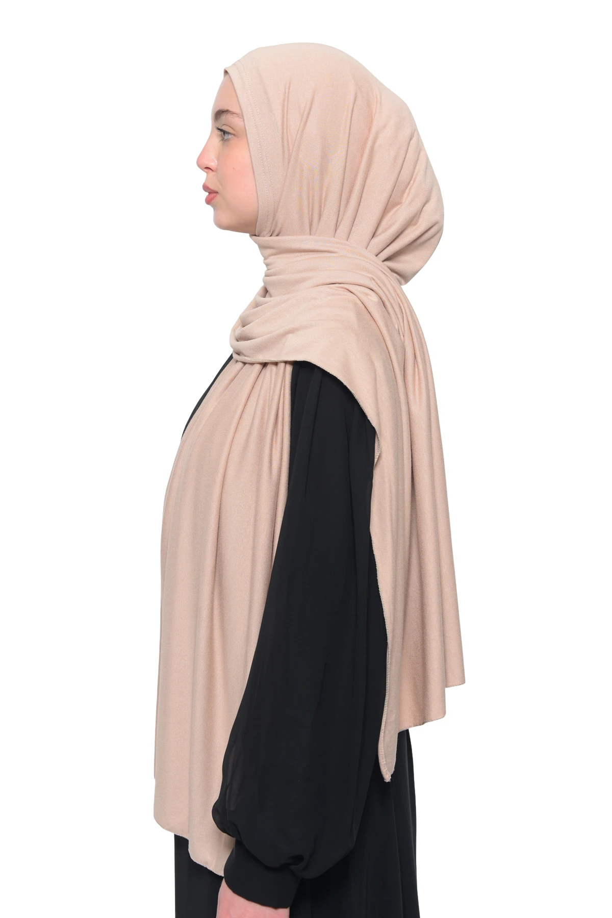 Hazır Pratik Geçmeli Lüks Organik Düz Penye Şal Eşit Hizalı