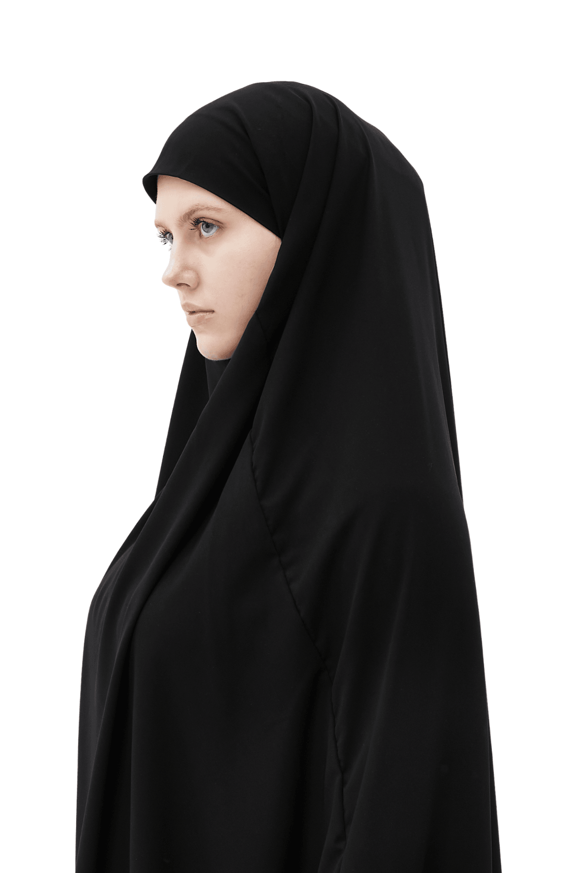 Kadın Tesettür Medine İpeği Çarşaf Üstü Peçeli Sufle Hijab