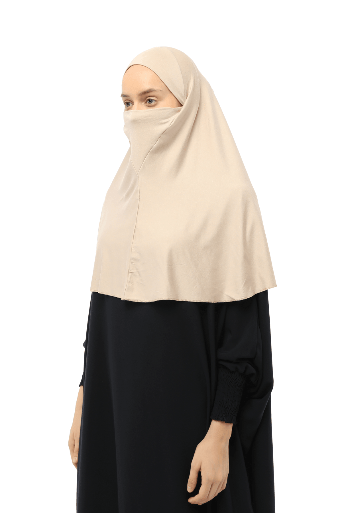 Practical Hijab Scarf with Niqab - Sand Beige