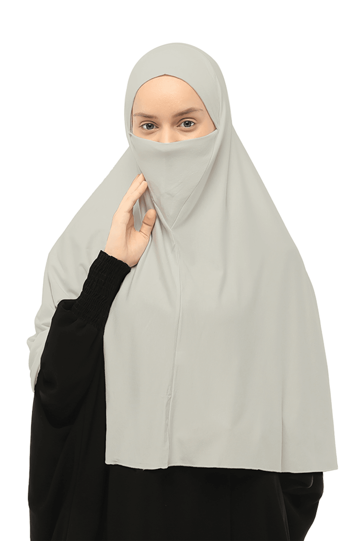 Instant Practical Niqab Hijab - Prayer Hijab - Dark Cream