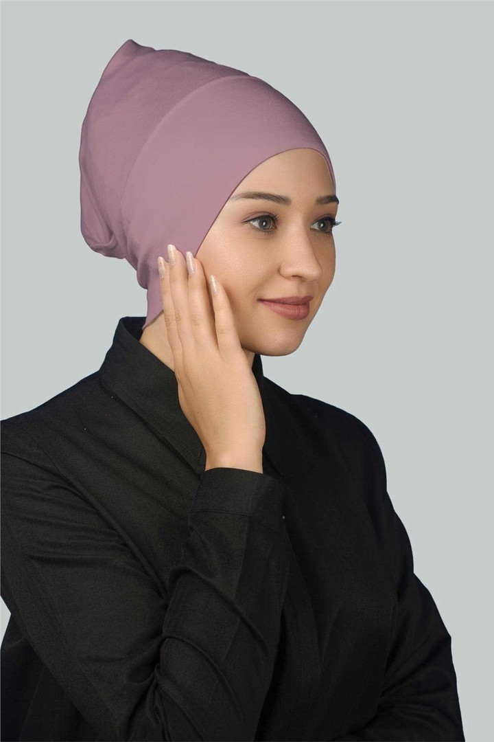 Instant Practical Snap-On Long Hijab Bonnet - Dark Pink