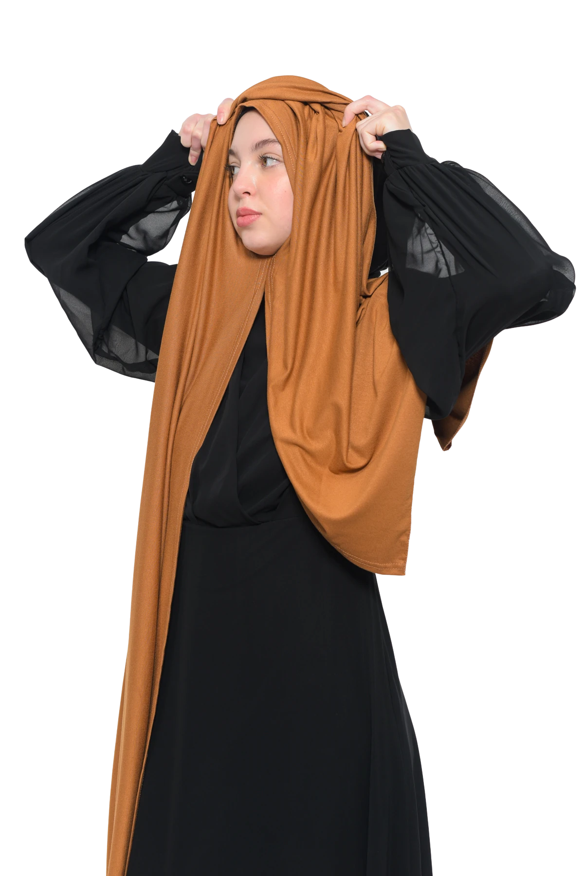 Hazır Pratik Geçmeli Lüks Organik Düz Penye Şal Çapraz Hizalı