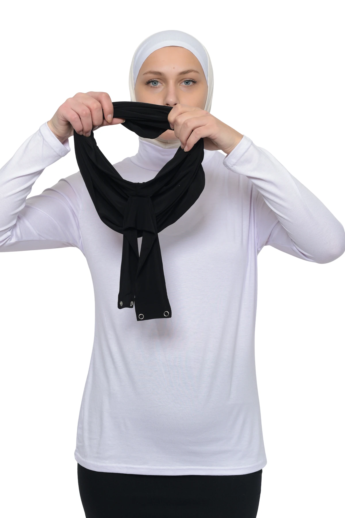 Çıtçıtlı Hazır Eşarp Hijap