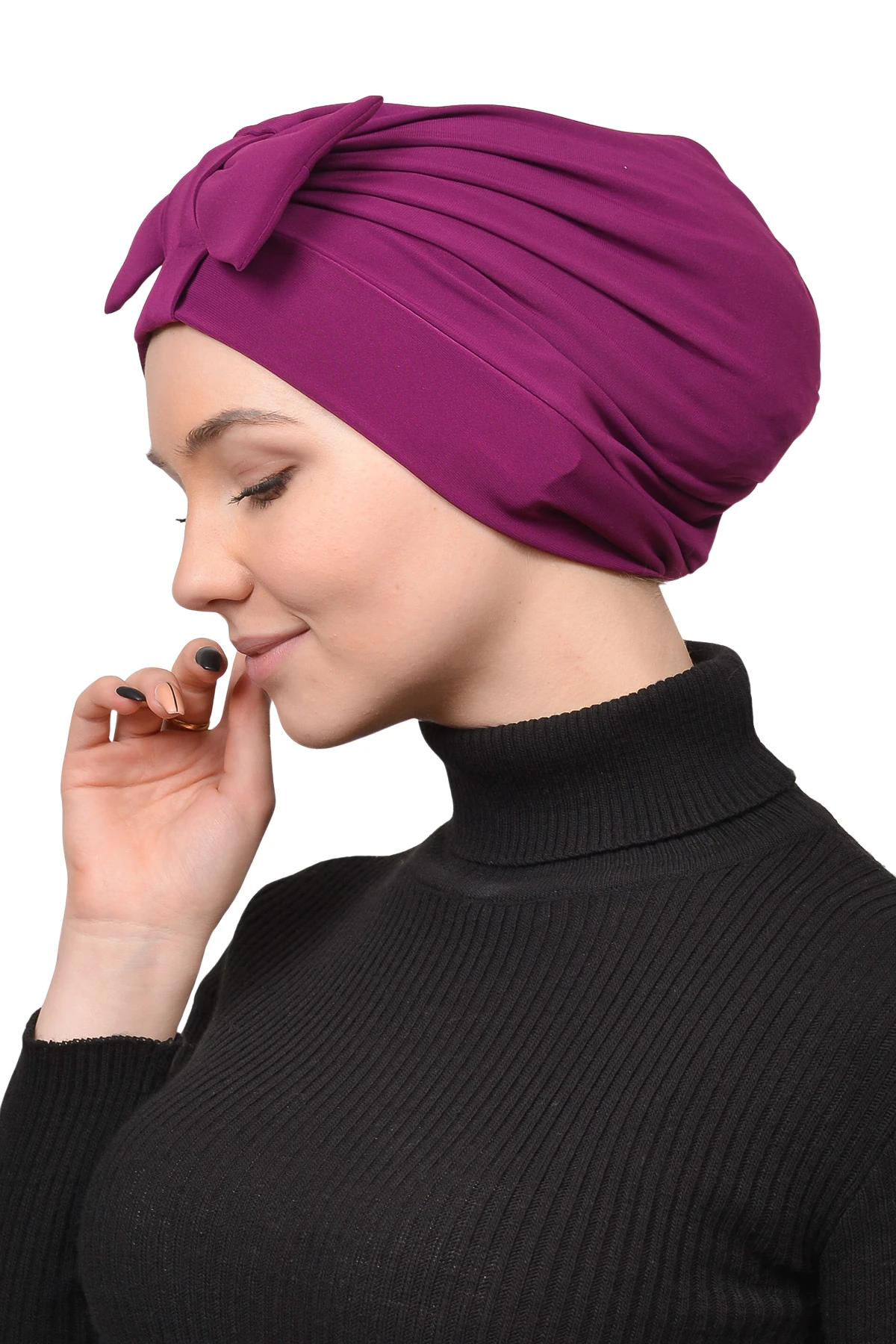 Fiyonklu Çift Yönlü Çapraz Tesettür Bone