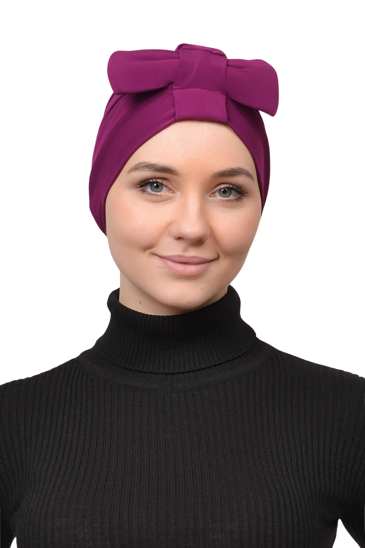Bow Bonnet Instant Hijab  - Purple