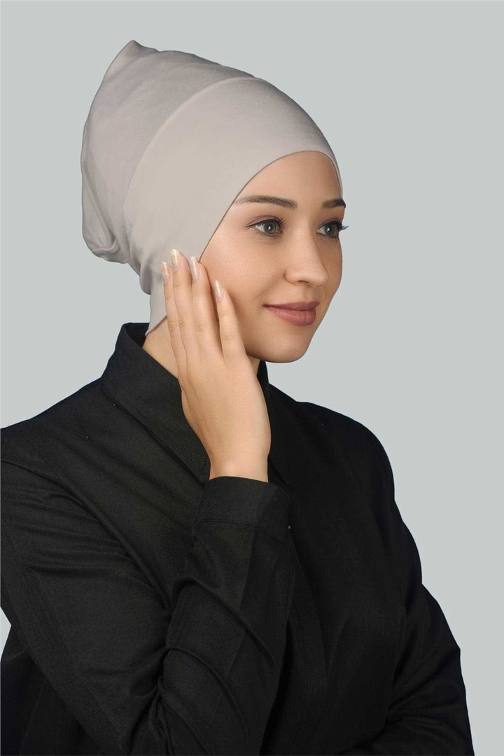 Instant Practical Snap-On Long Hijab Bonnet - Dark Cream