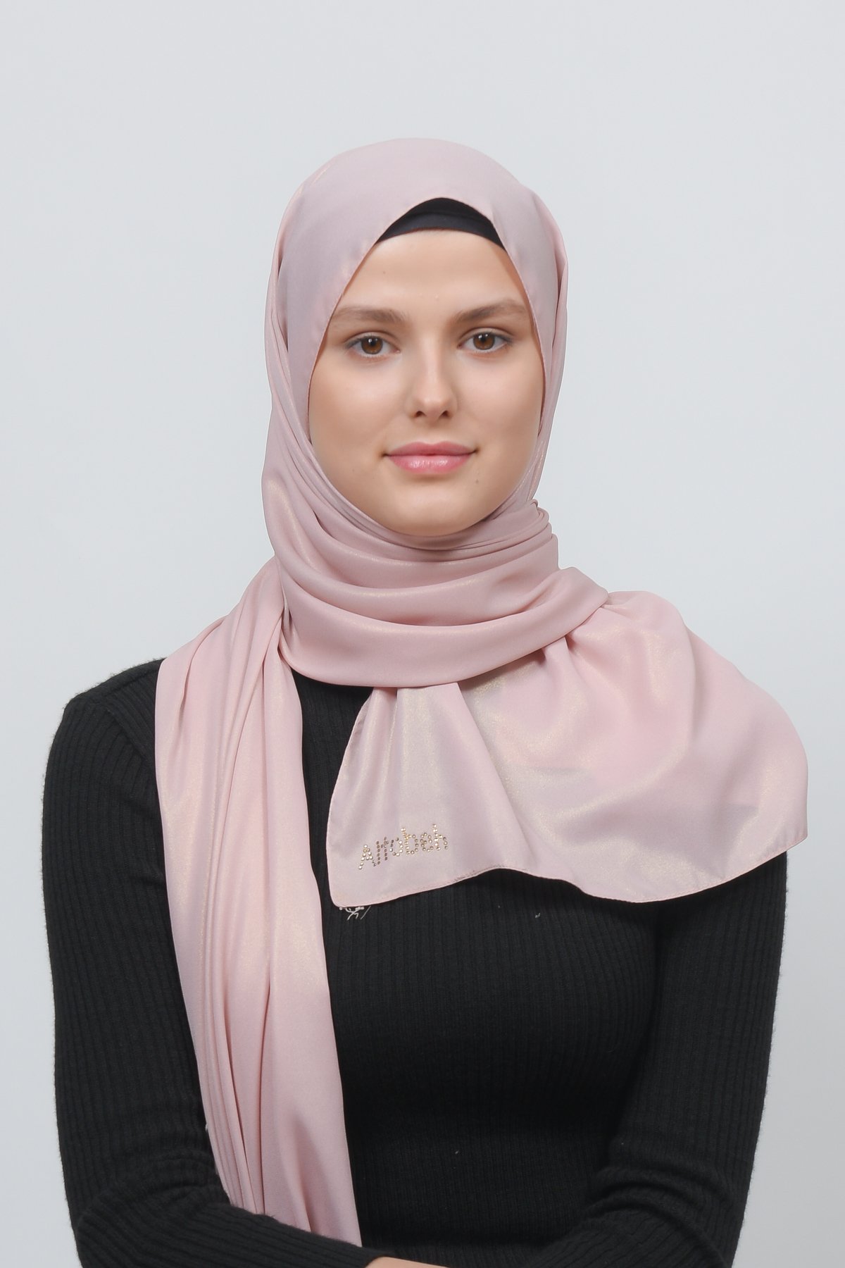 Glittery Chiffon Shawl Hijab - Elegant Evening Wear - Light pink