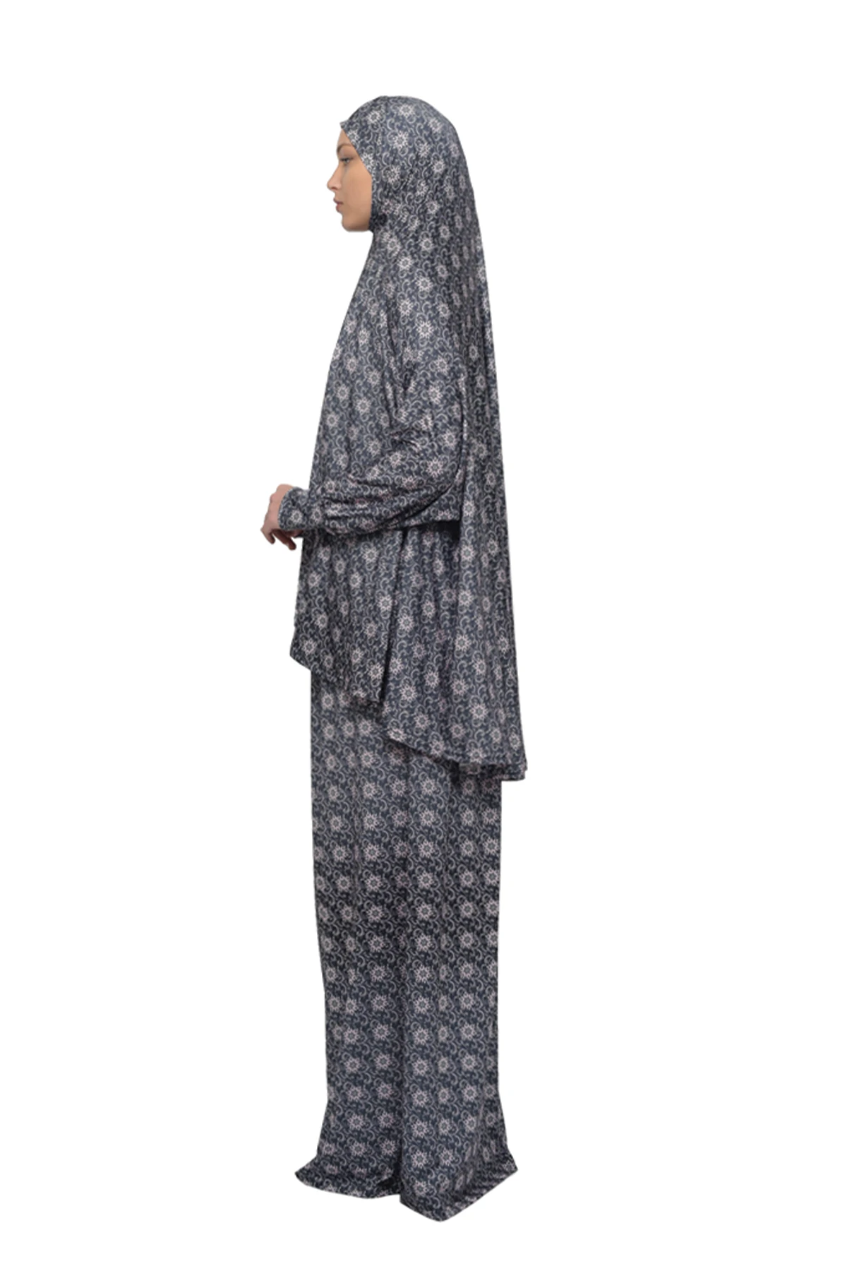 Two-Piece Sun Pattern Prayer Dress with Batwing Sleeves