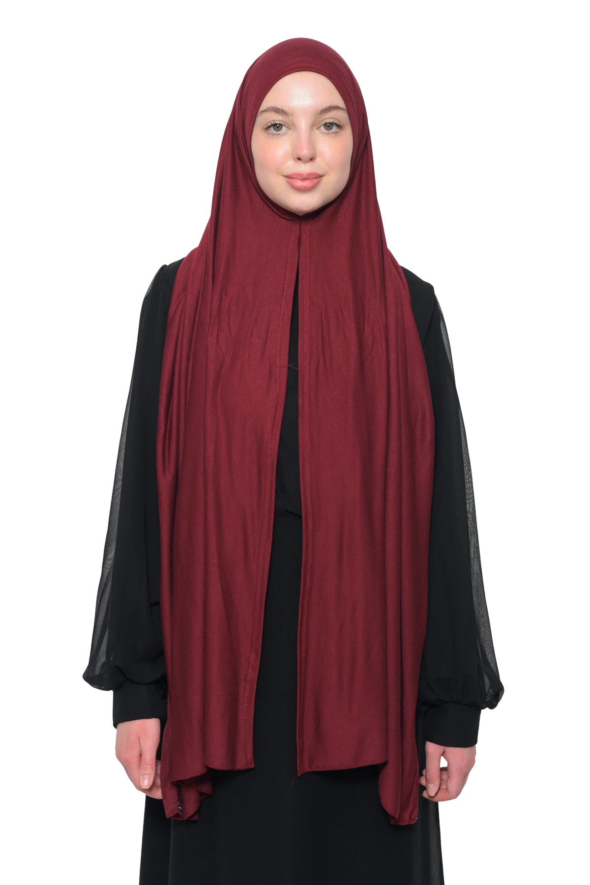 Hazır Pratik Geçmeli Lüks Organik Düz Penye Şal Eşit Hizalı