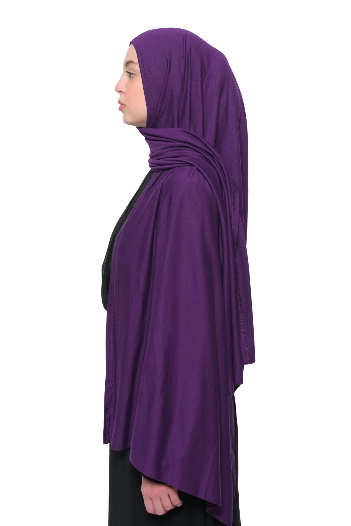 Hazır Pratik Geçmeli Lüks Organik Düz Penye Şal Eşit Hizalı