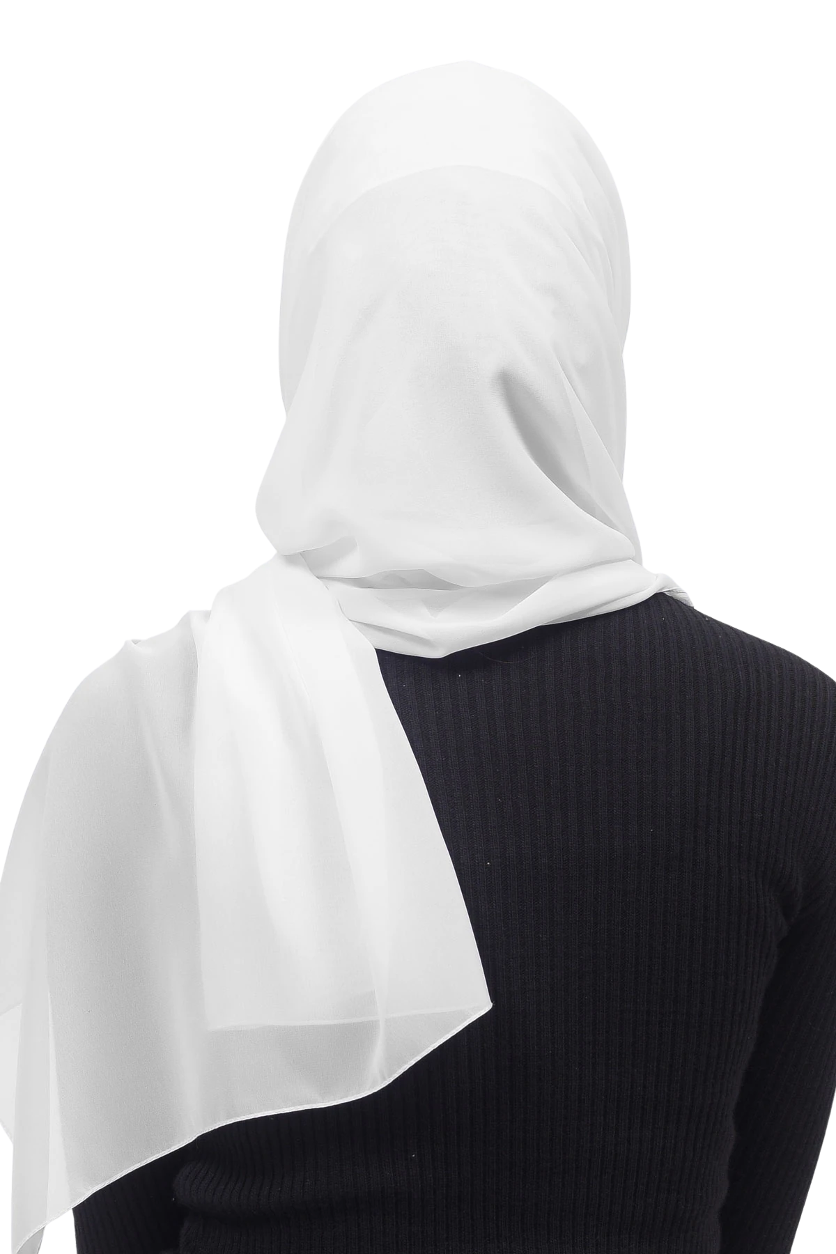 Pileli Çapraz Tela Bantlı Pratik Tesettür Şifon Şal