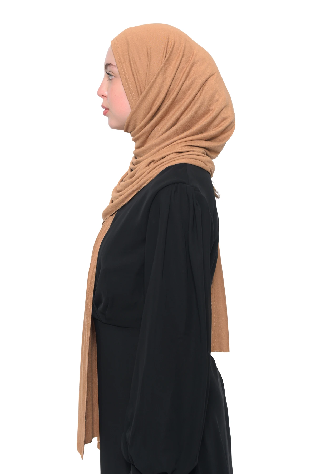 Hazır Pratik Geçmeli Lüks Organik Düz Penye Şal Eşit Hizalı