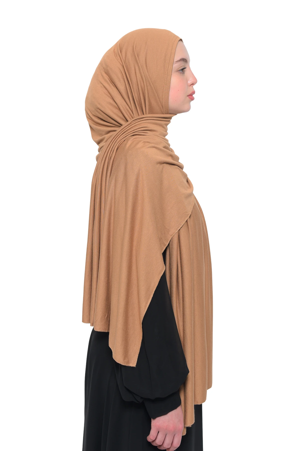 Hazır Pratik Geçmeli Lüks Organik Düz Penye Şal Eşit Hizalı