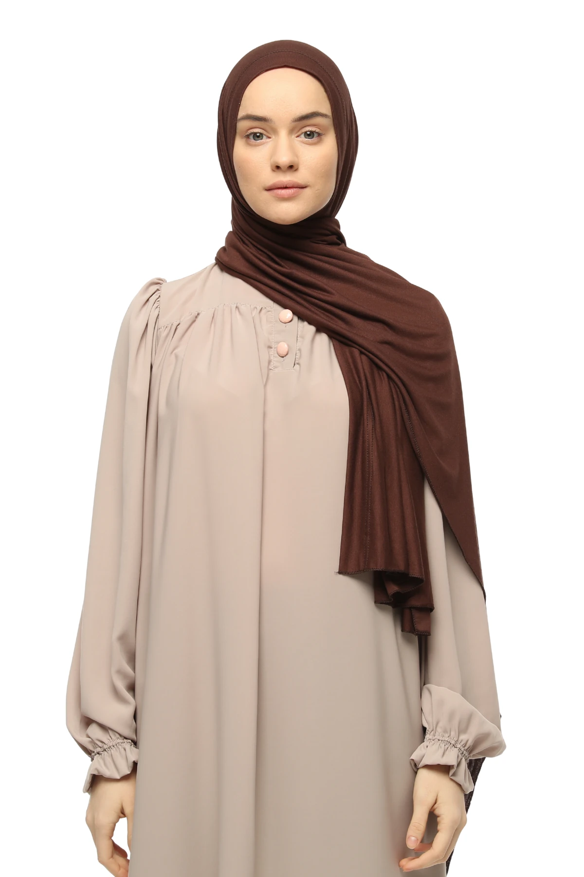 Hazır Pratik Geçmeli Lüks Organik Düz Penye Şal Çapraz Hizalı