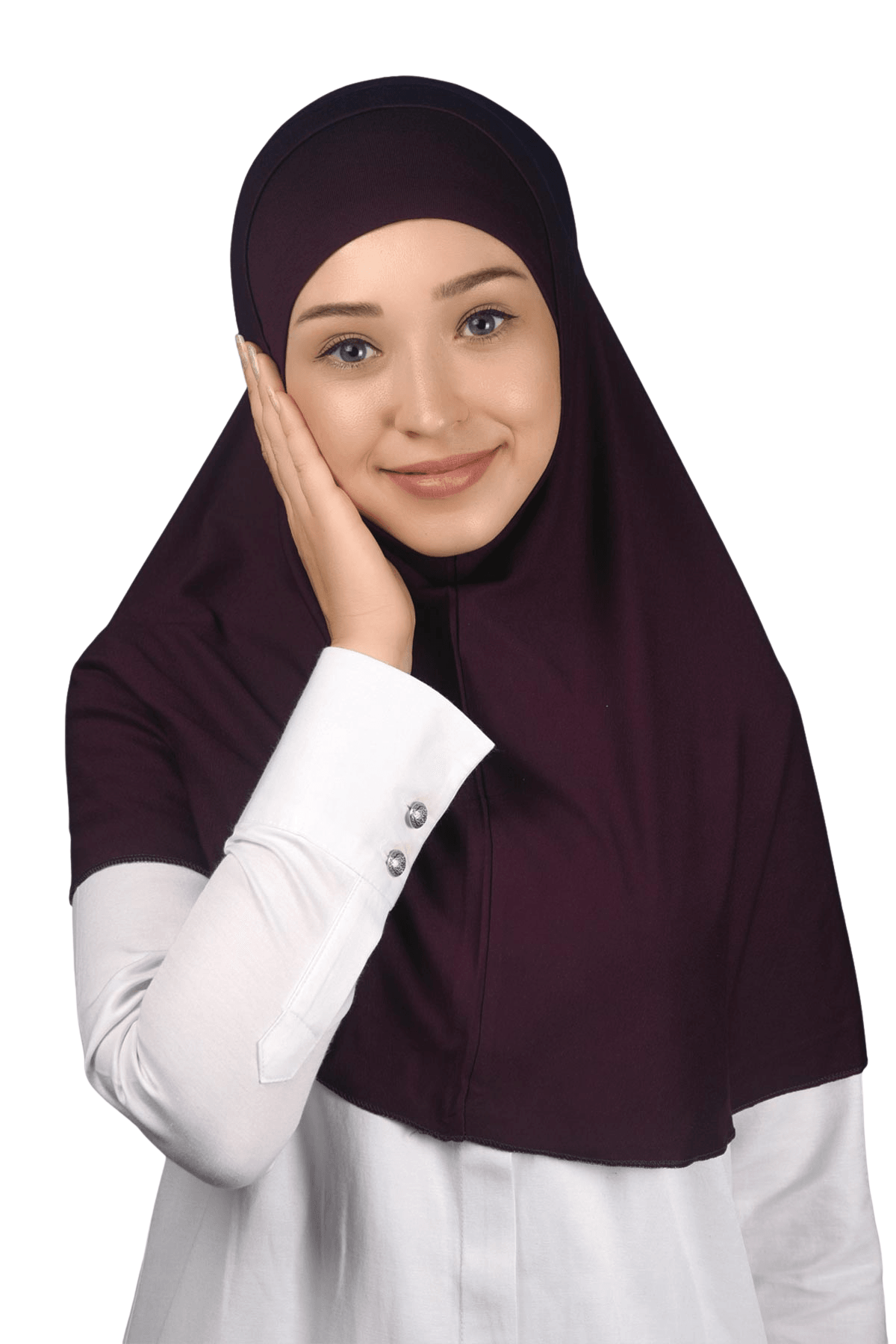 İkili Set Pratik Eşarp Hazır Türban ve Hijab Tesettür Bonesi - Mürdüm