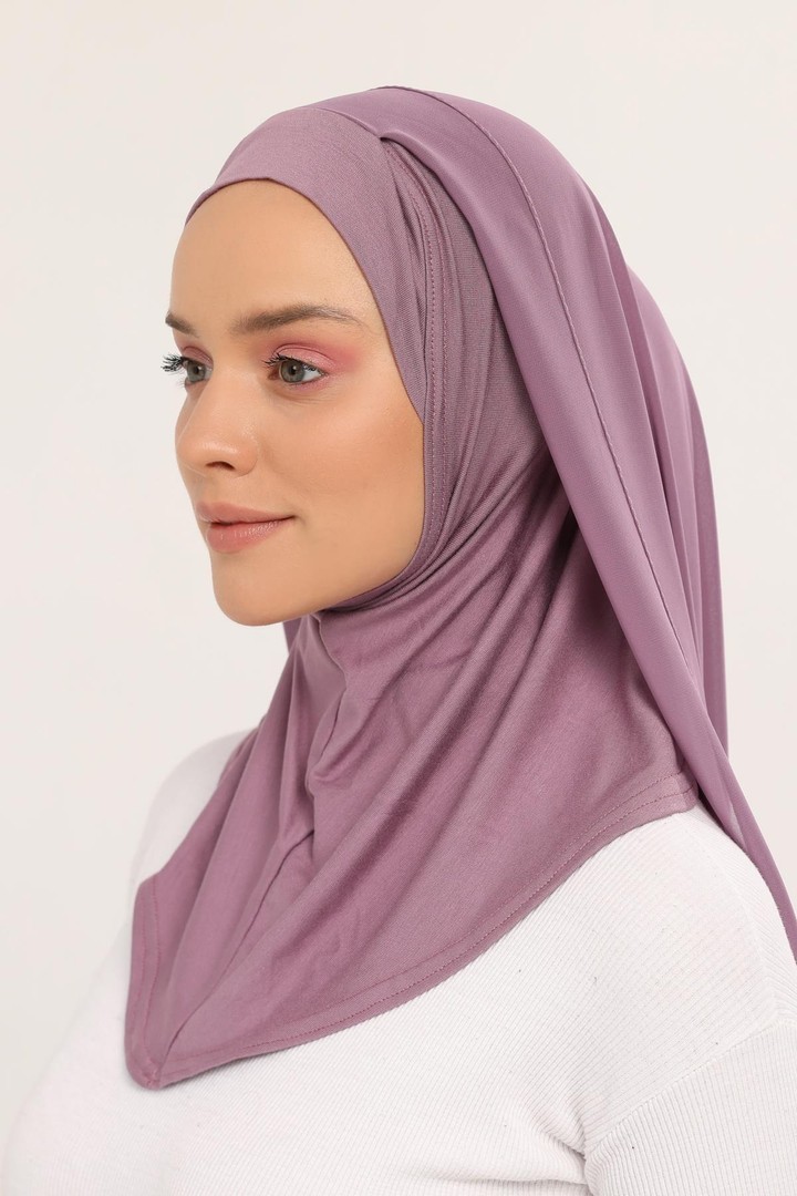 Organic Daily Wear Bonnet and Chiffon Shawl - Lilght Maroon