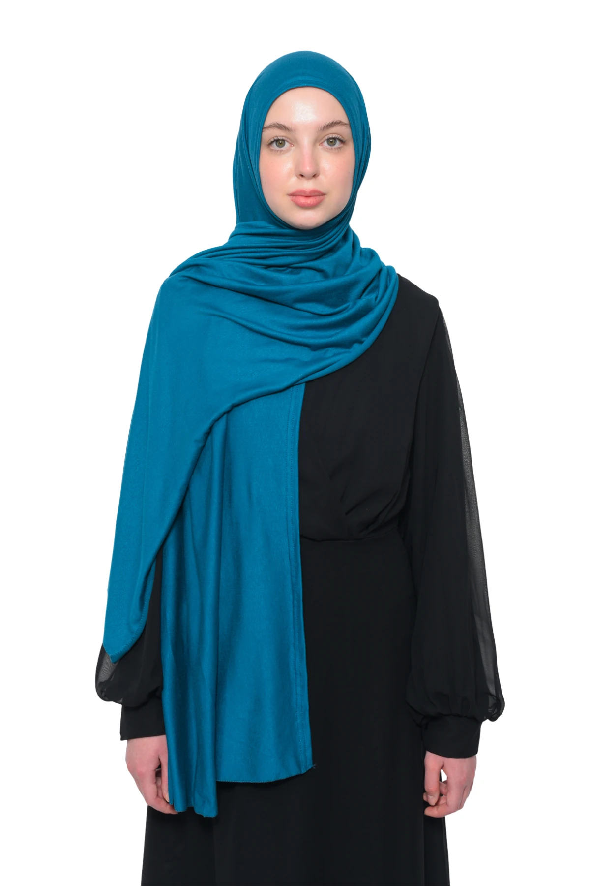 Hazır Pratik Geçmeli Lüks Organik Düz Penye Şal Eşit Hizalı