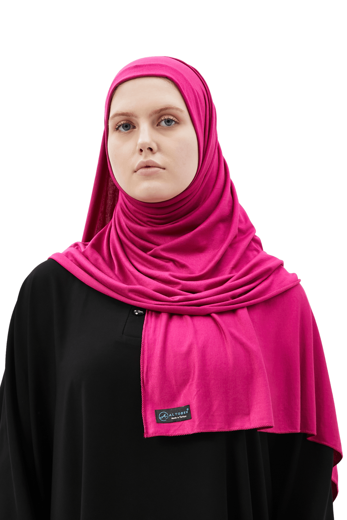 Cotton Jersey Shawl Hijab - Soft & Stretchy  - Light Fuchsia