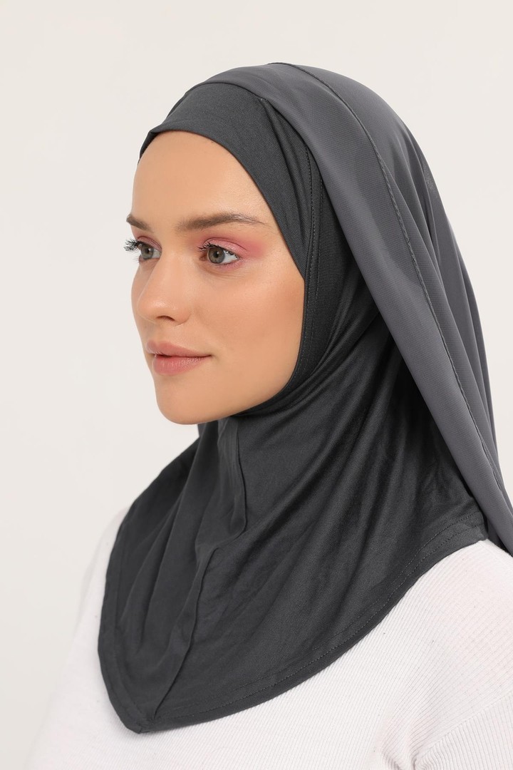 Organic Daily Wear Bonnet and Chiffon Shawl - Smoke