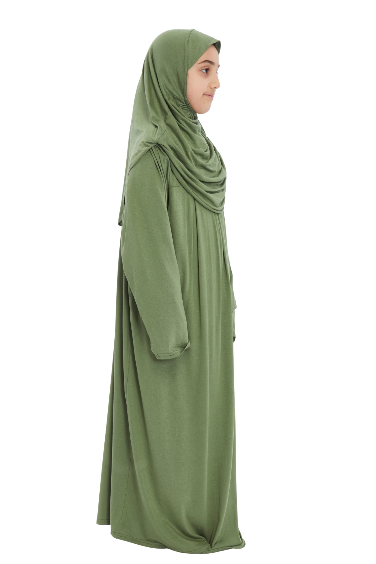 Pratik Tek Parça Organik Kız Çocuk Namaz Elbisesi