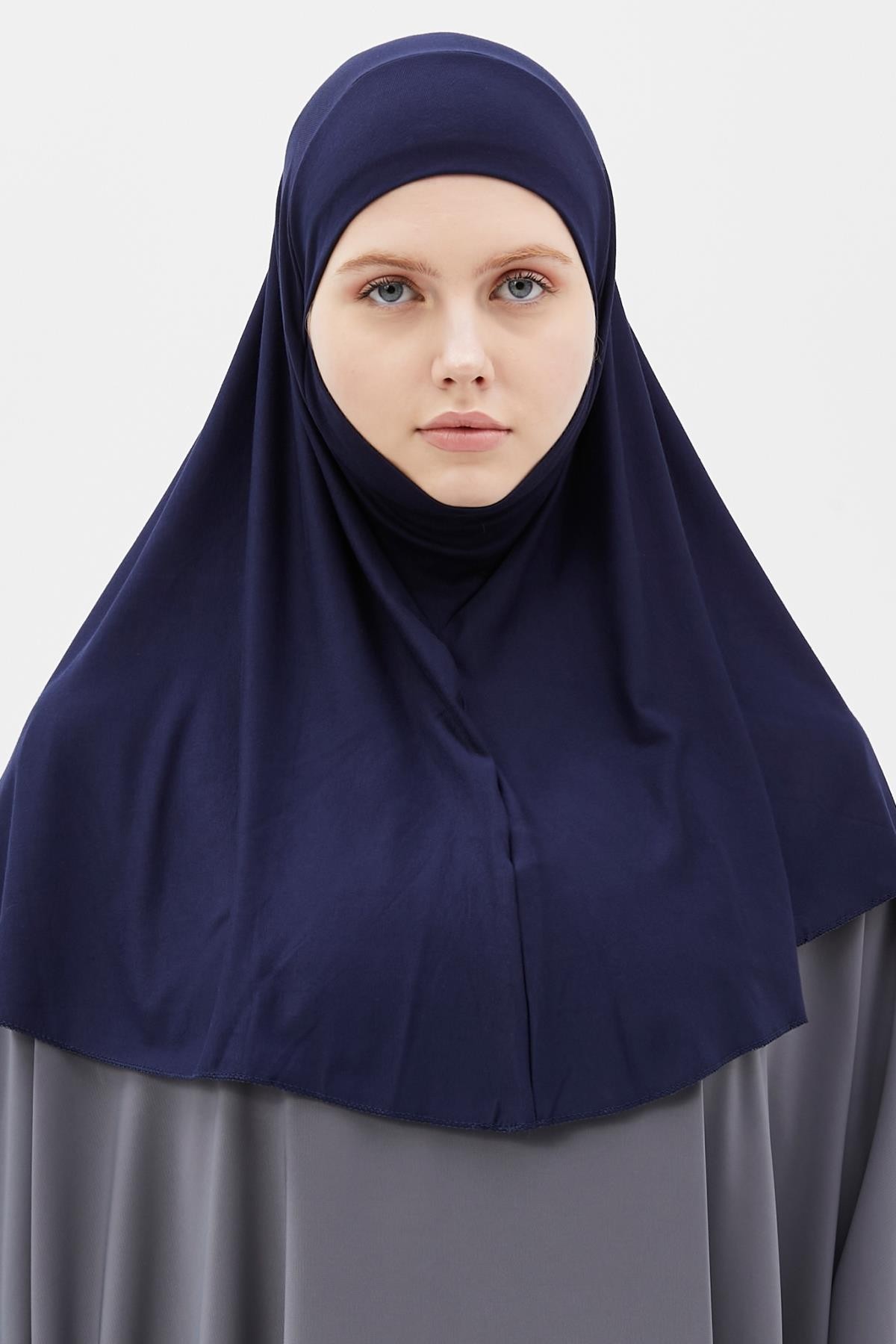 Practical Hijab Scarf with Niqab - Navy Blue