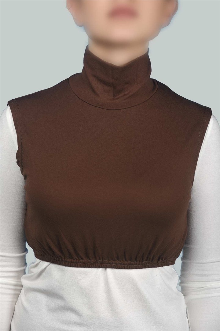 Sleeveless Full Neck Lycra Women's Half Body - Chocolate