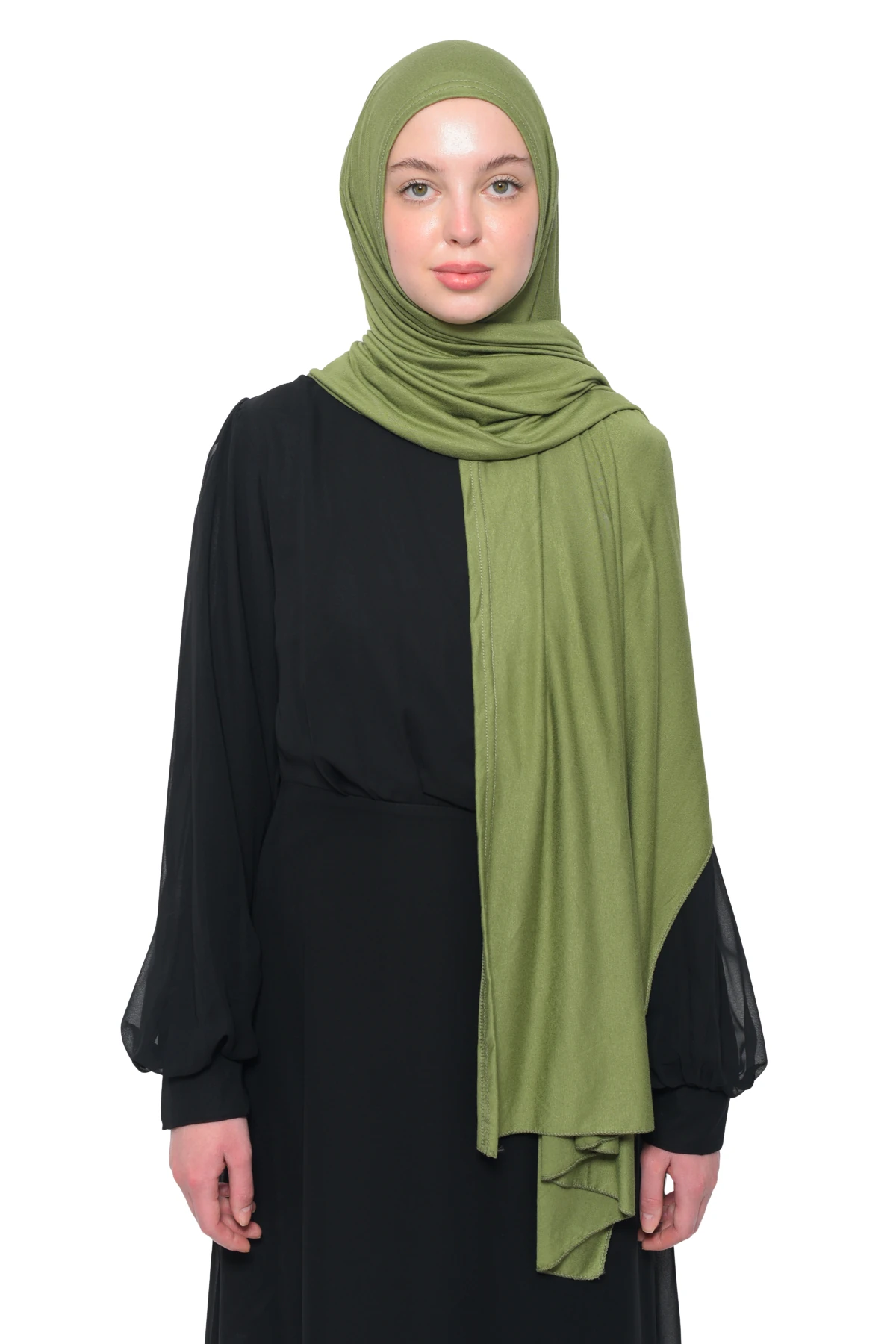 Hazır Pratik Geçmeli Lüks Organik Düz Penye Şal Eşit Hizalı