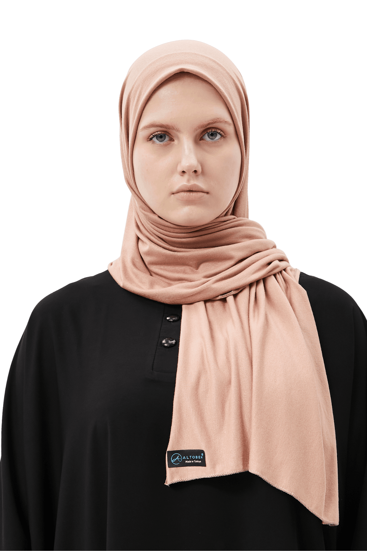 Cotton Jersey Shawl Hijab - Soft & Stretchy  - Beige
