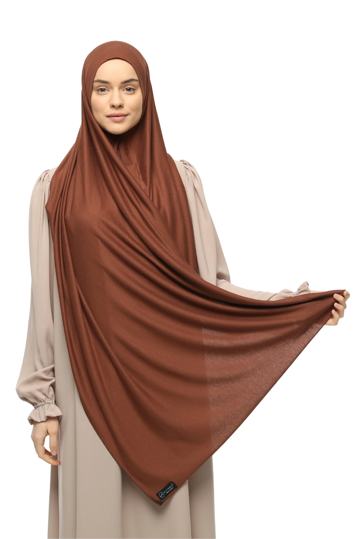 Hazır Pratik Geçmeli Lüks Organik Düz Penye Şal Çapraz Hizalı