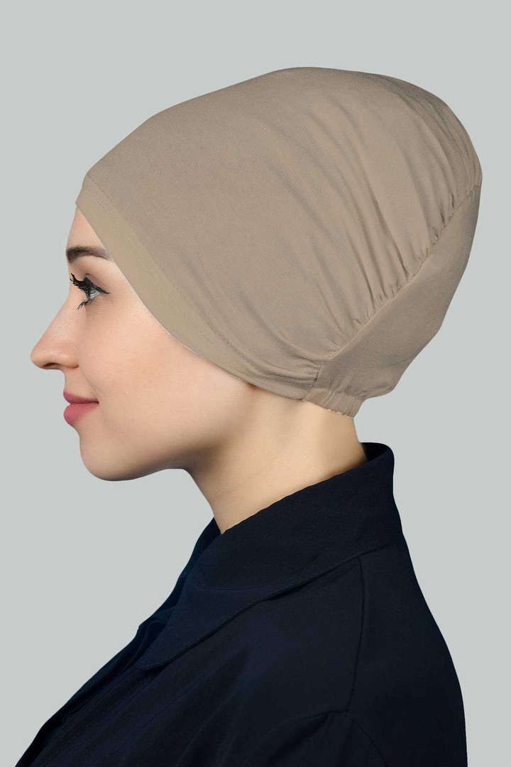 Instant Practical Fitted Elastic Hijab Bonnet - Light Mink