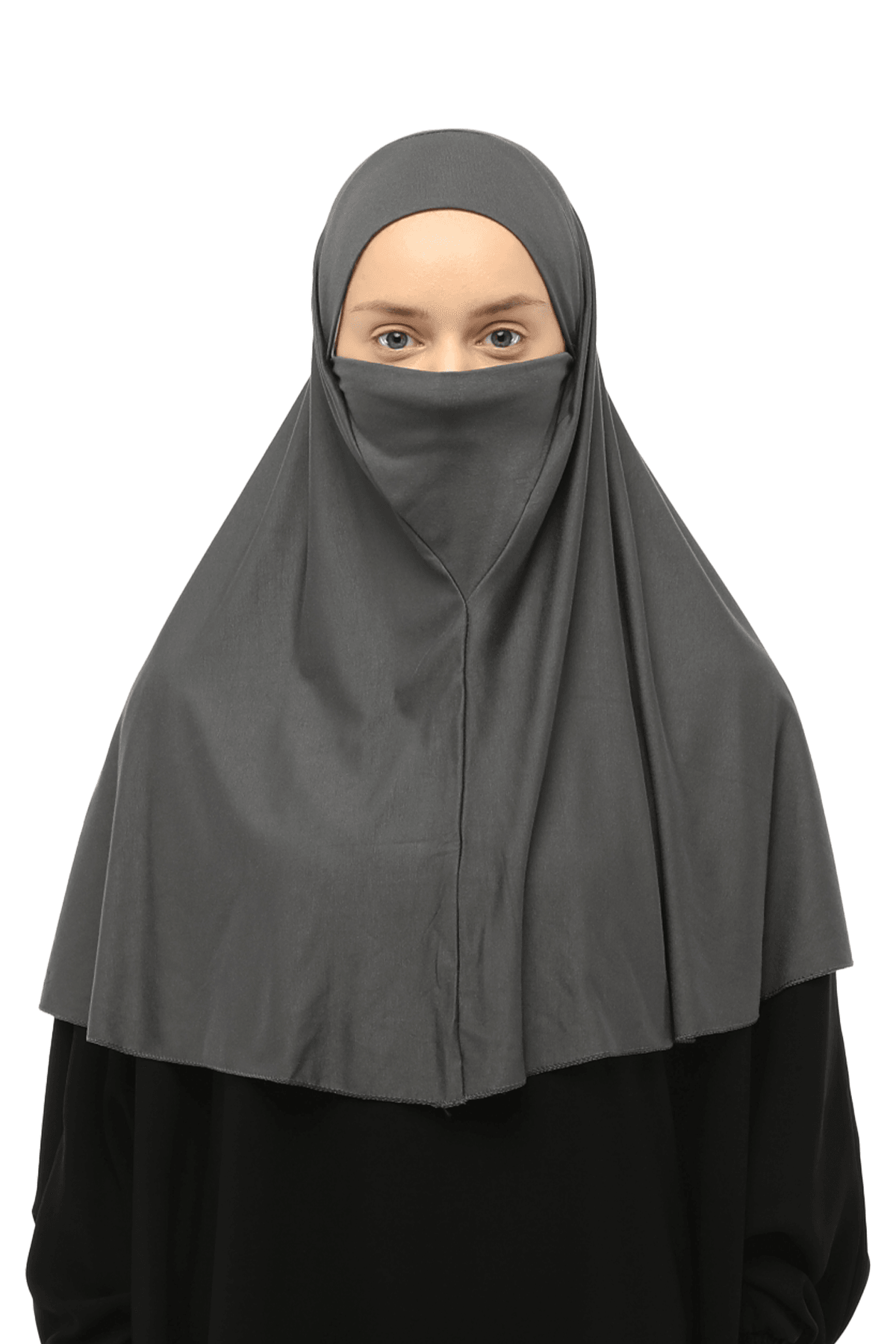 Practical Hijab Scarf with Niqab - Smoke