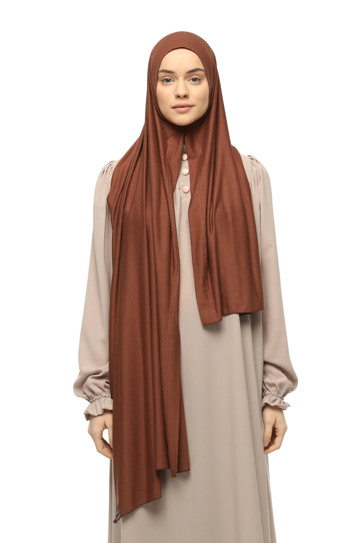 Hazır Pratik Geçmeli Lüks Organik Düz Penye Şal Çapraz Hizalı