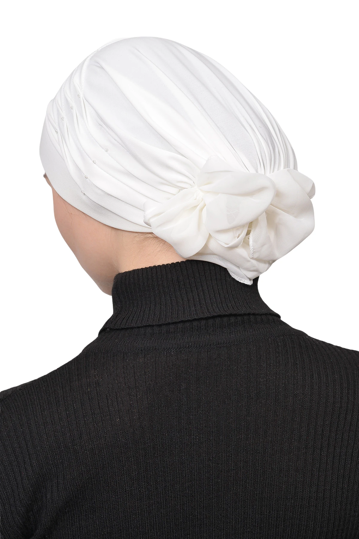 Pileli İncili Nervür Tesettür Bone