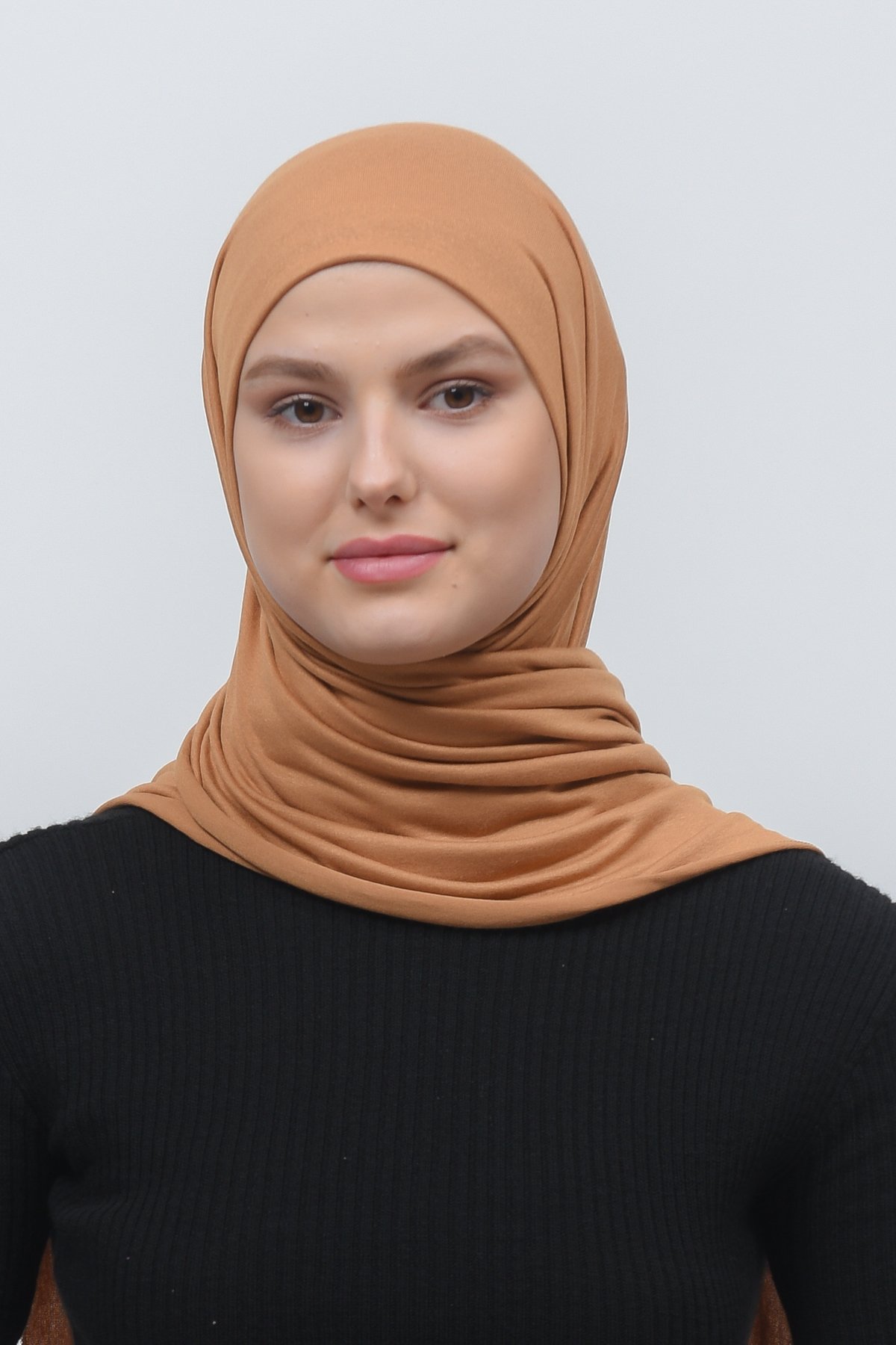 Cotton Jersey Shawl Hijab - Soft & Stretchy  - Windsor Tan