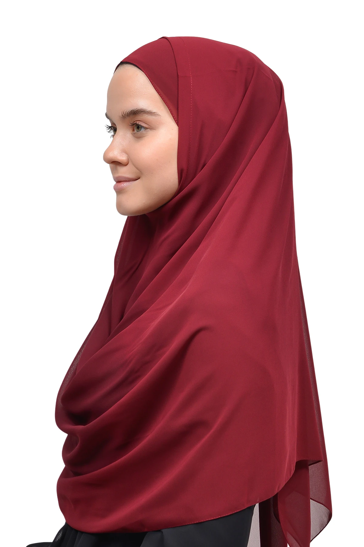 Hazır Pratik Taşlı Malezya Tesettür Şifon Şal