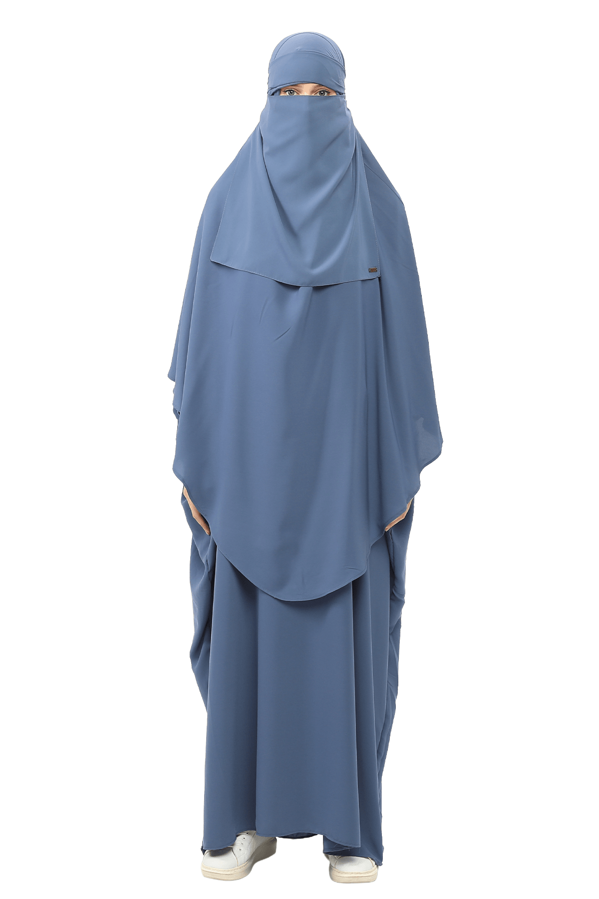 Sultanbaş Nikaplı Çarşaf Cilbab Khimar Abaya Kolu Lastikli Hakim Yaka Peçeli Ferace Medine İpek - Kot