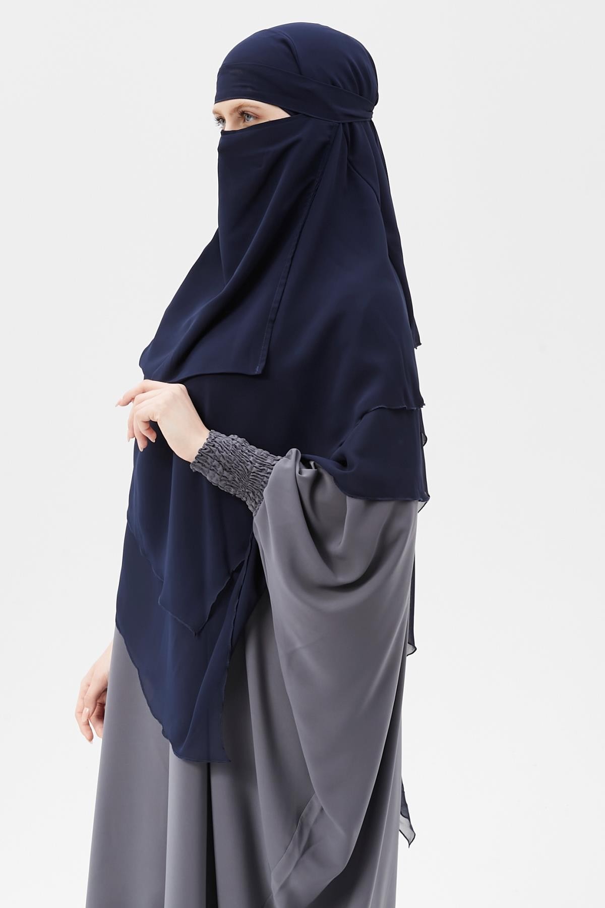 Islamic Women's Chiffon Triple-Layer Niqab 