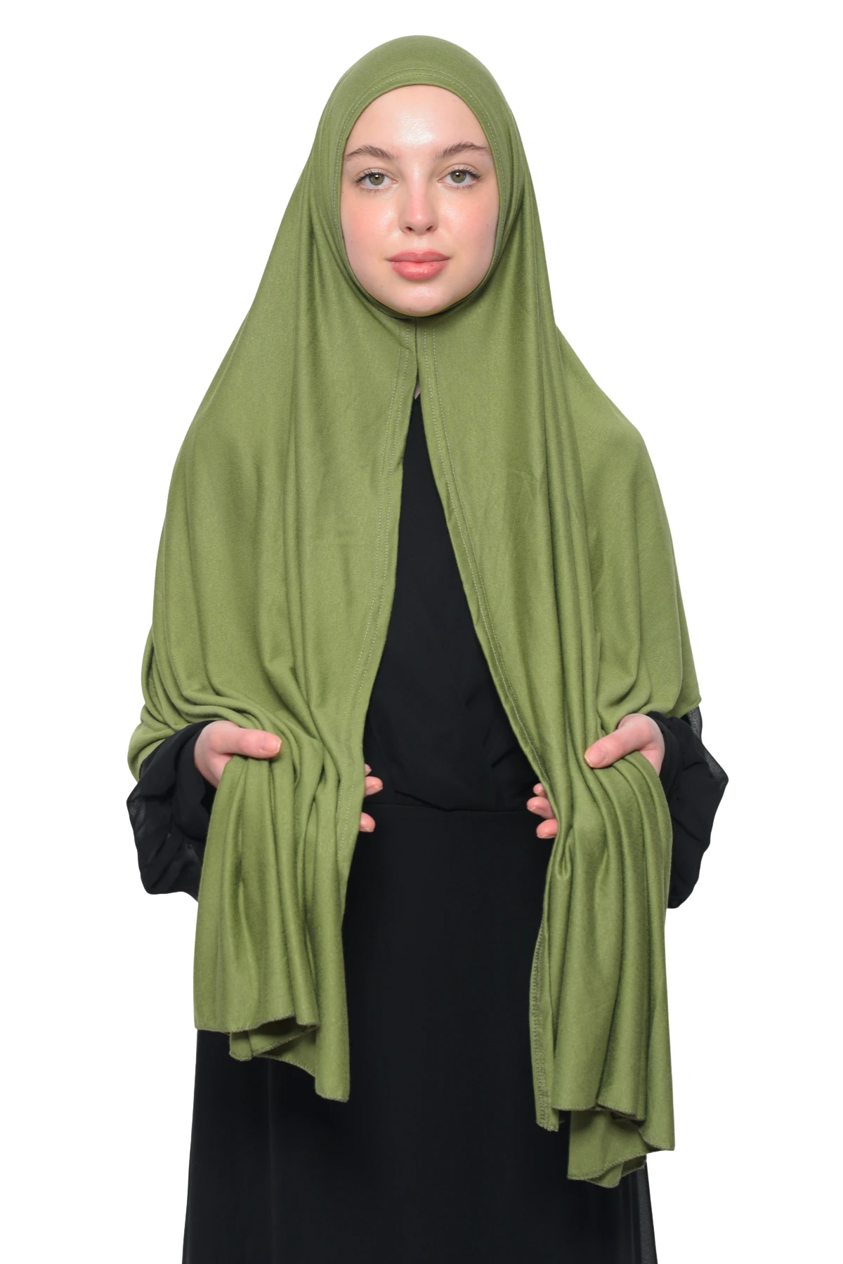 Hazır Pratik Geçmeli Lüks Organik Düz Penye Şal Eşit Hizalı