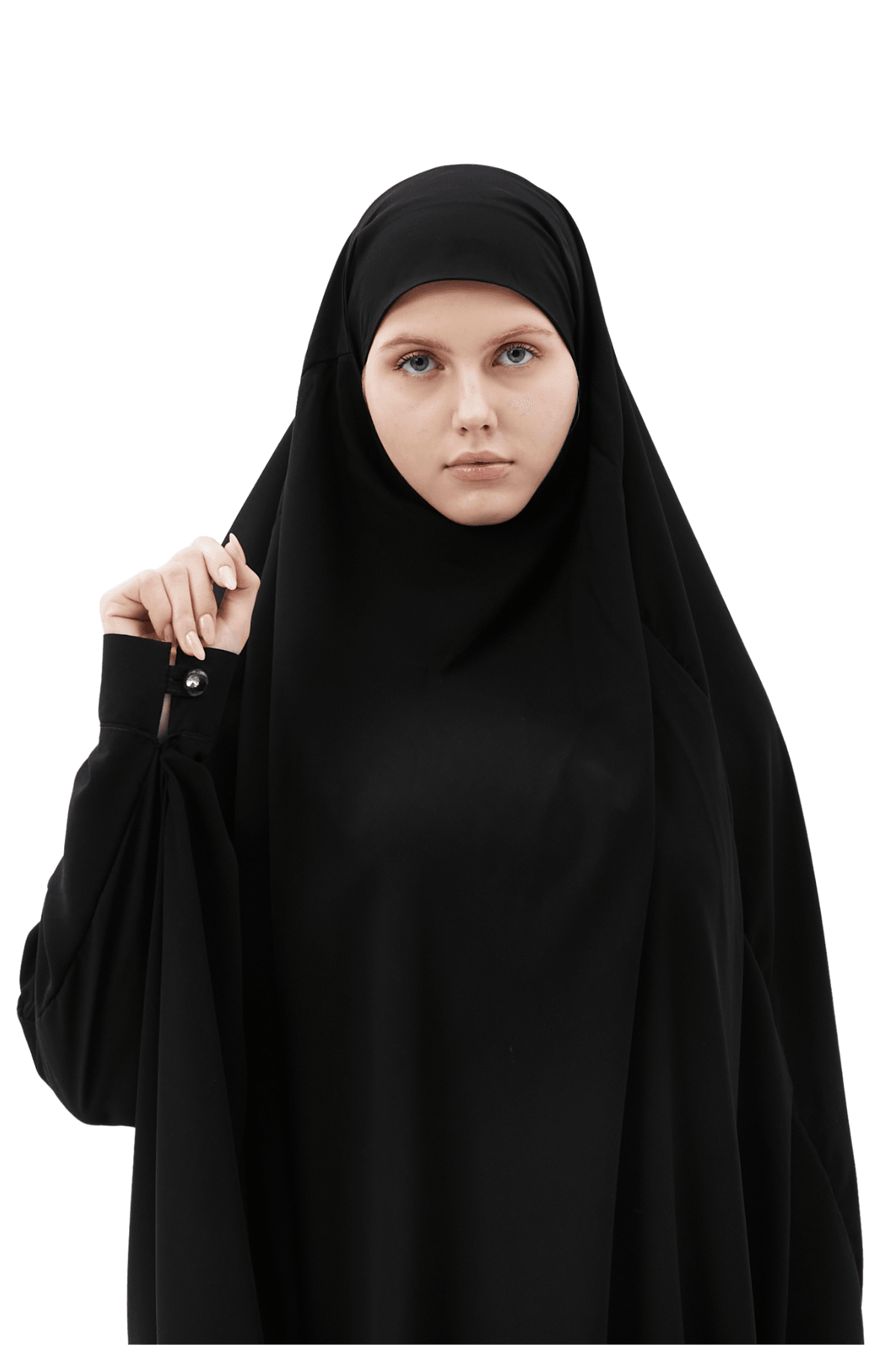 Kadın Tesettür Medine İpeği Çarşaf Üstü Peçeli Sufle Hijab