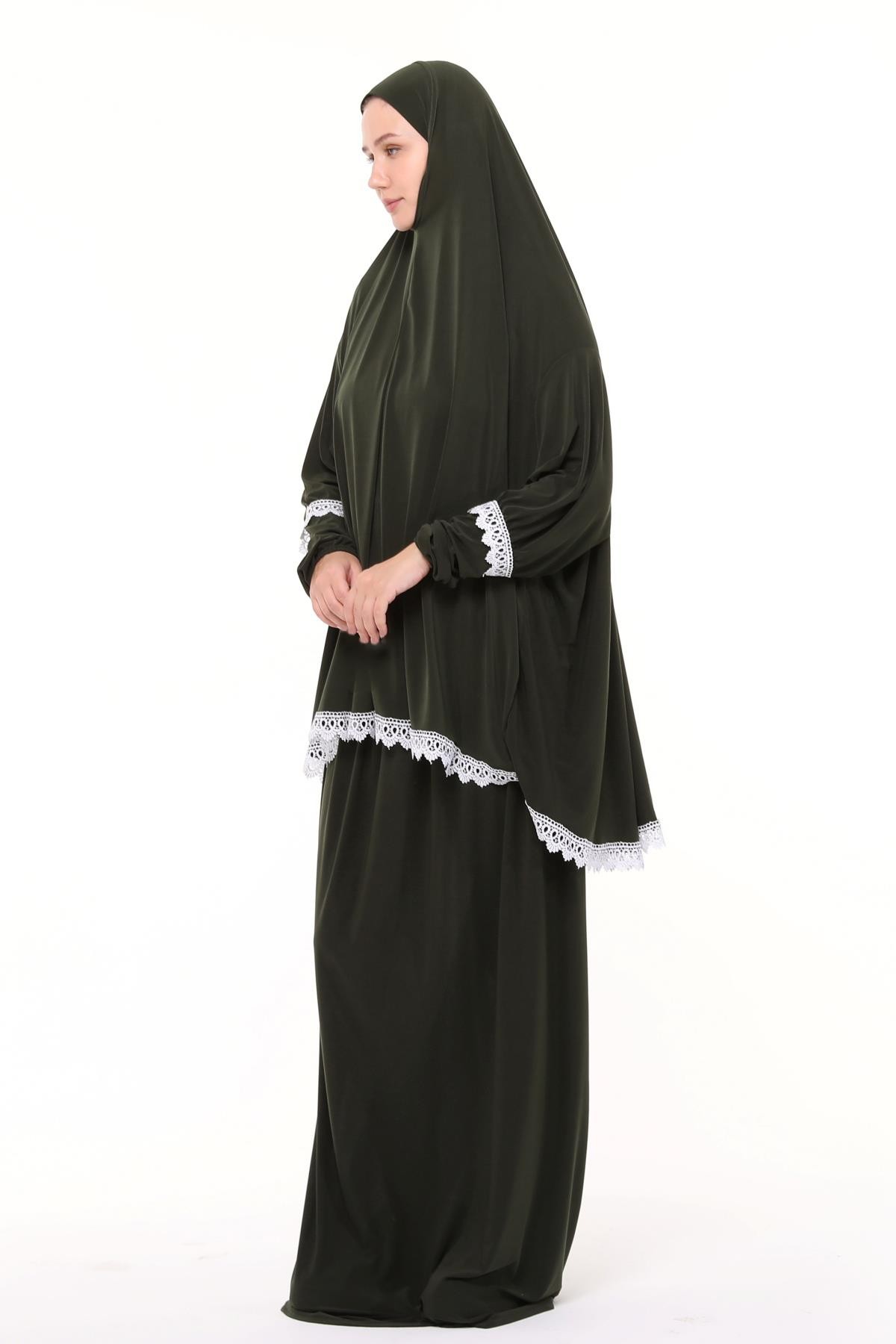 Women's Two-Piece Prayer Dress with Lace Sleeves