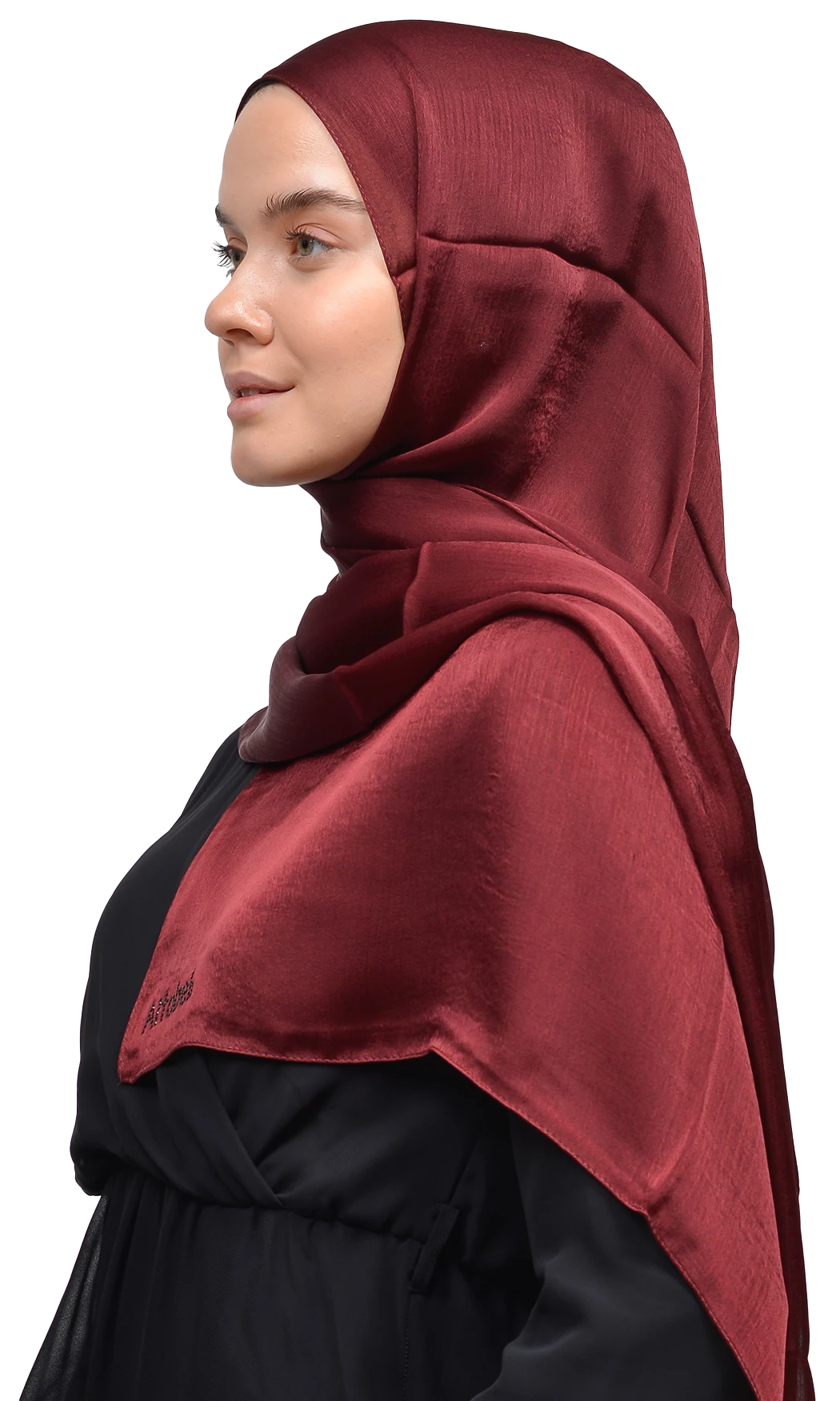 Janjan Parlak Saten Dokulu Tesettür Abiye Şifon Şal