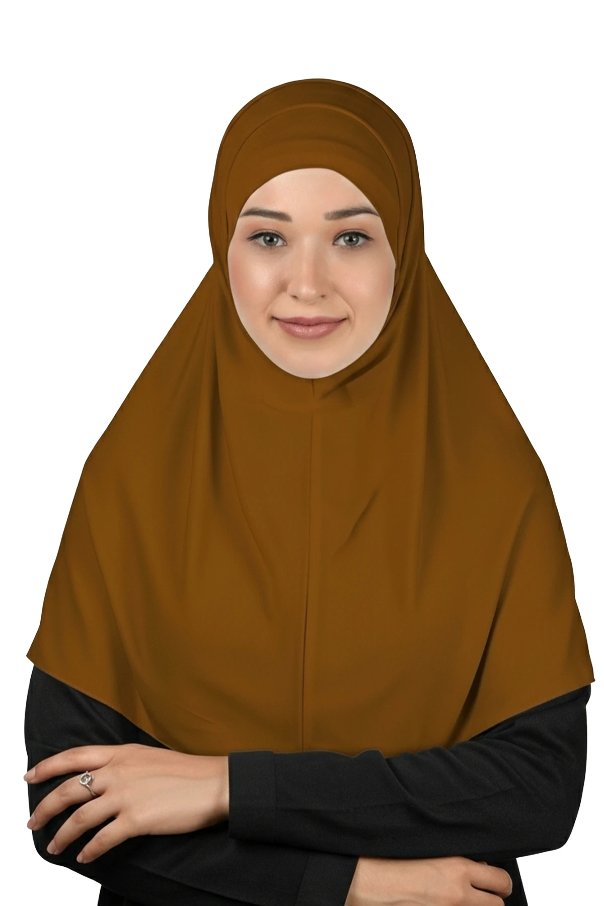 İkili Set Pratik Eşarp Hazır Türban ve Hijab Tesettür Bonesi - Taba