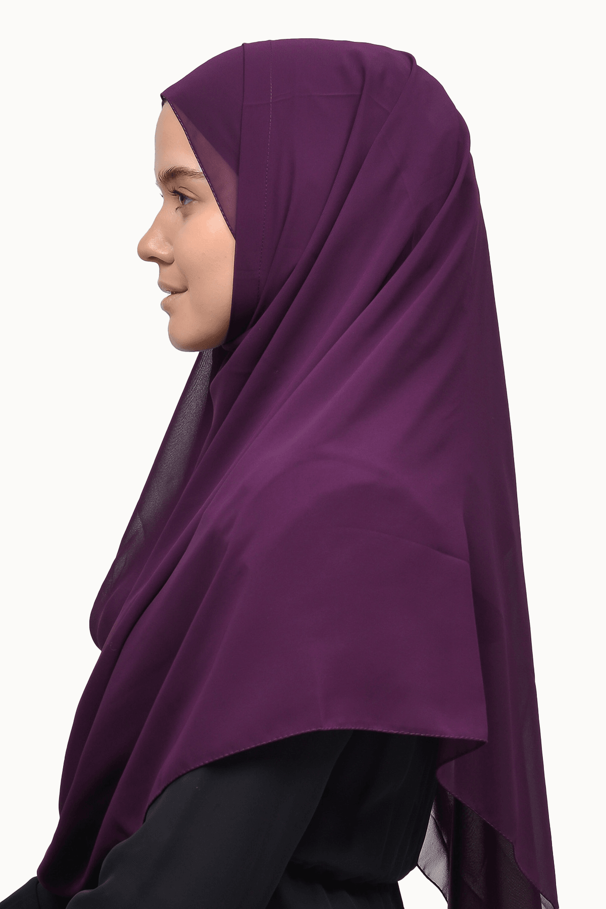 Elegant Chiffon Shawl with Pearl Stone Decorations