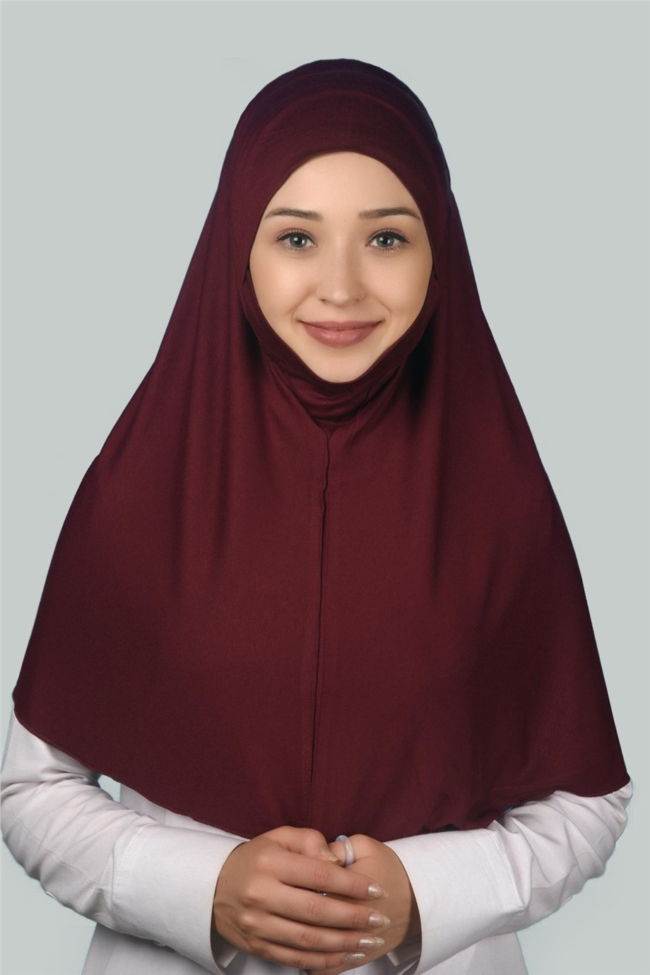 Practical Hijab Scarf with Niqab - Burgundy