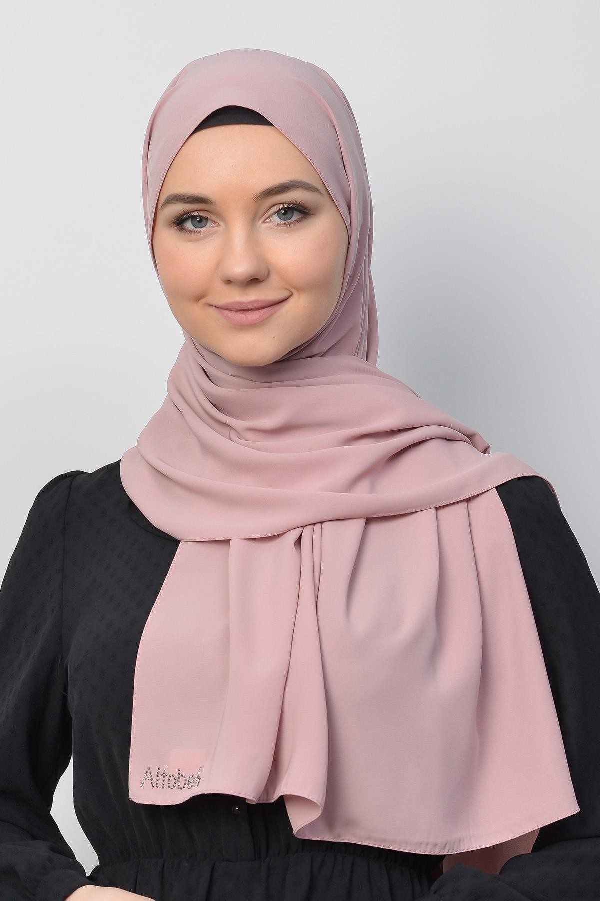 Medina Silk Shawl Hijab - Premium Quality - Powder